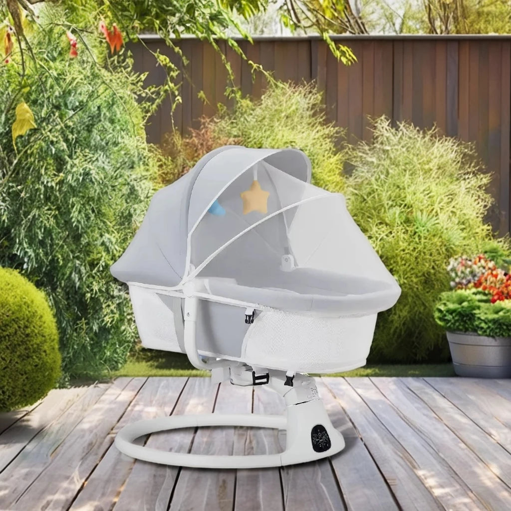 Electric Baby Rocker Swing with Music Remote Control Canopy Auto Baby Swing Baby Cradle Bed
