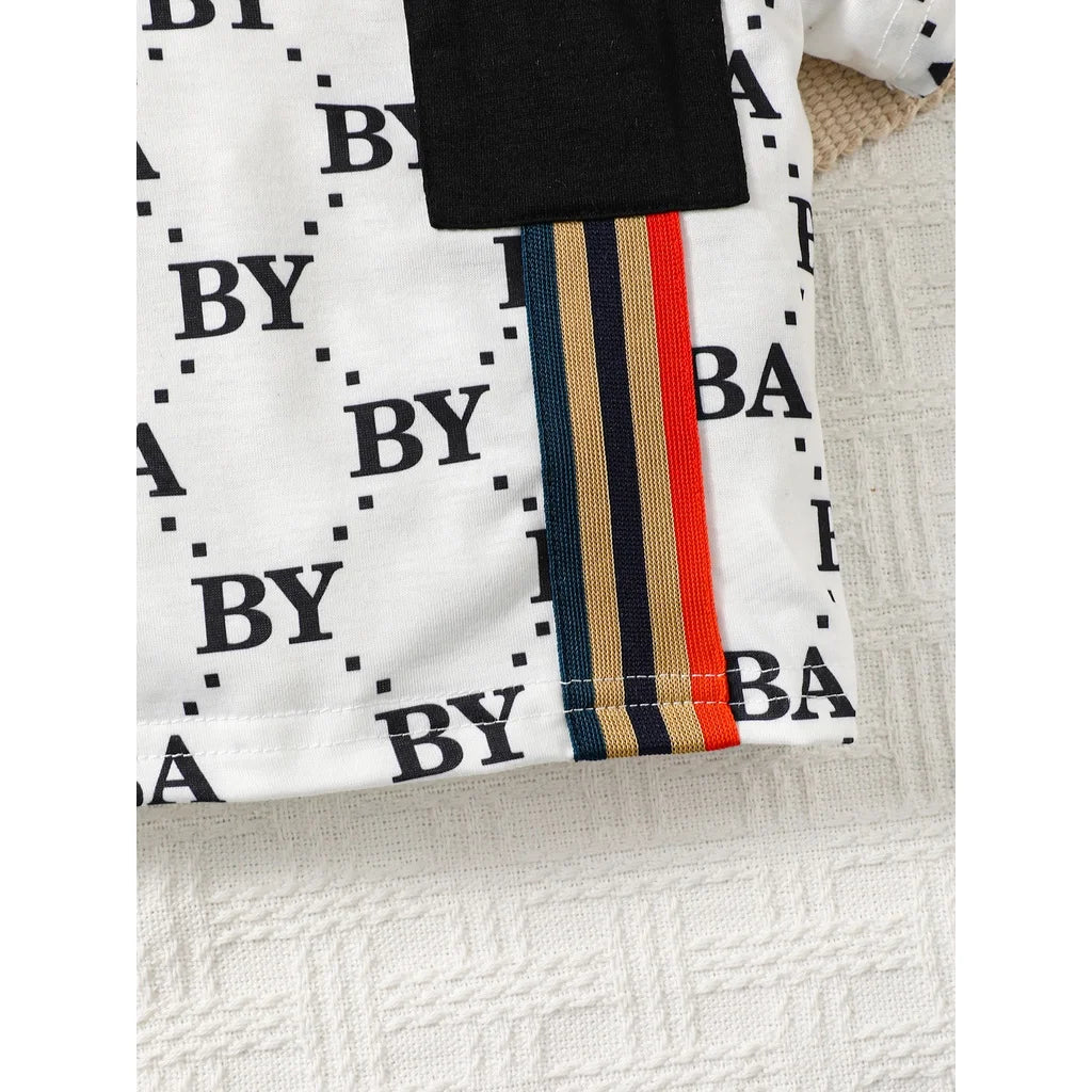 0-3 Years Toddler Baby Boy 2pcs Clothing Set T-shirt Letter Short Sleeve Top with Shorts Light Luxury Style Photograph Outfit