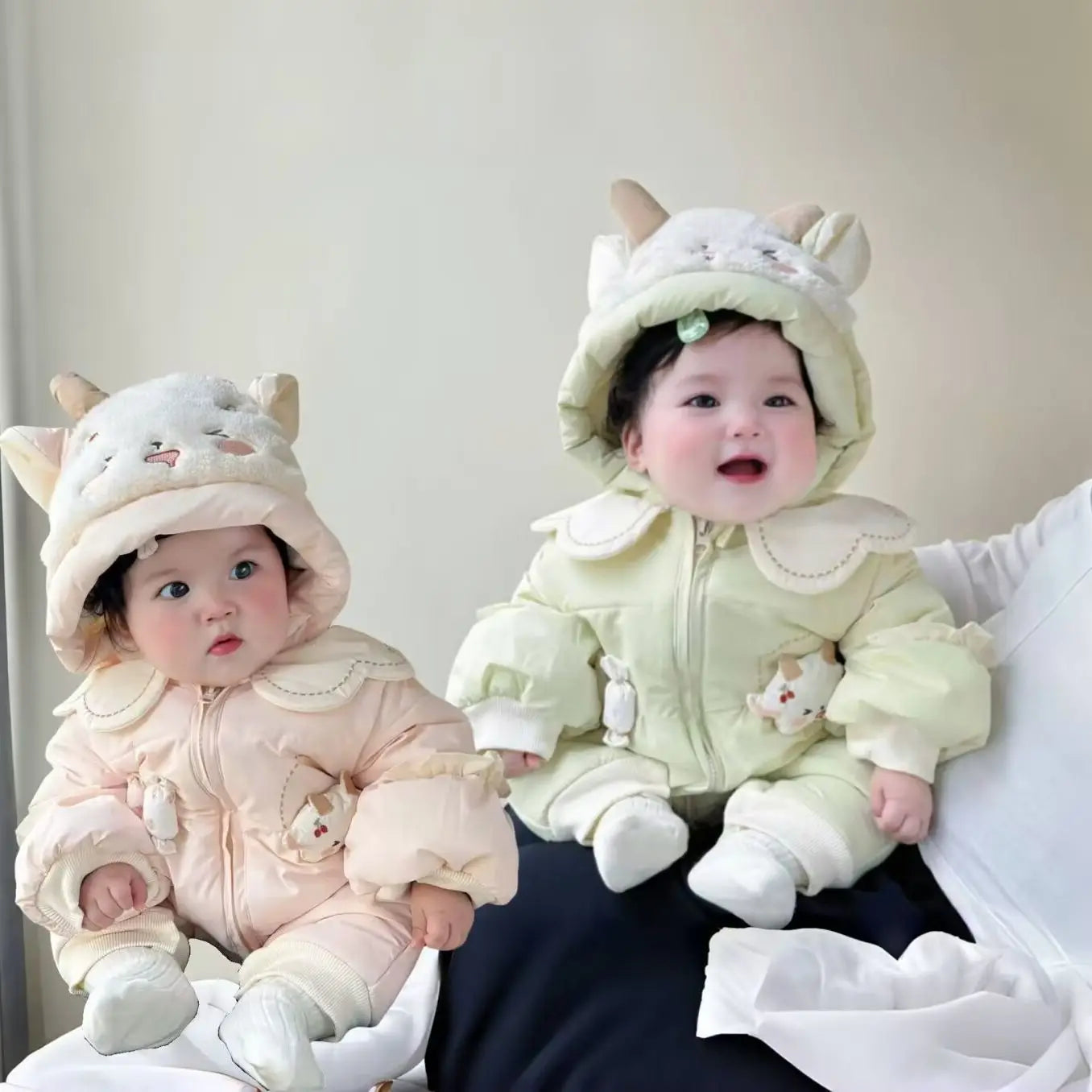 Baby Onesie 2025 Winter Fleece Thicker Going Out Clothes Keep Warm Cute Cartoon Climbing Clothes