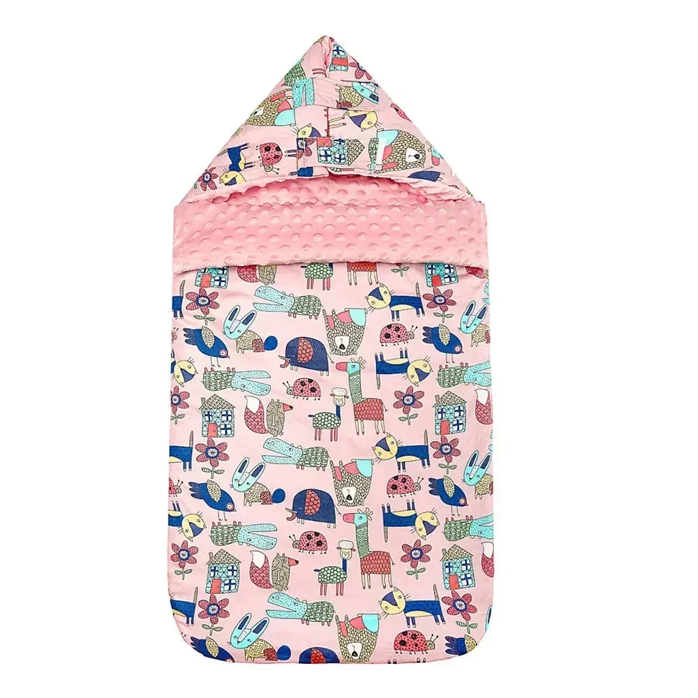 INSULAR Baby Sleeping Bags Winter Infant Thickened Bean Sleepsacks Newborn Warm Holding Quilts Kids Adjustable Wings Wrap