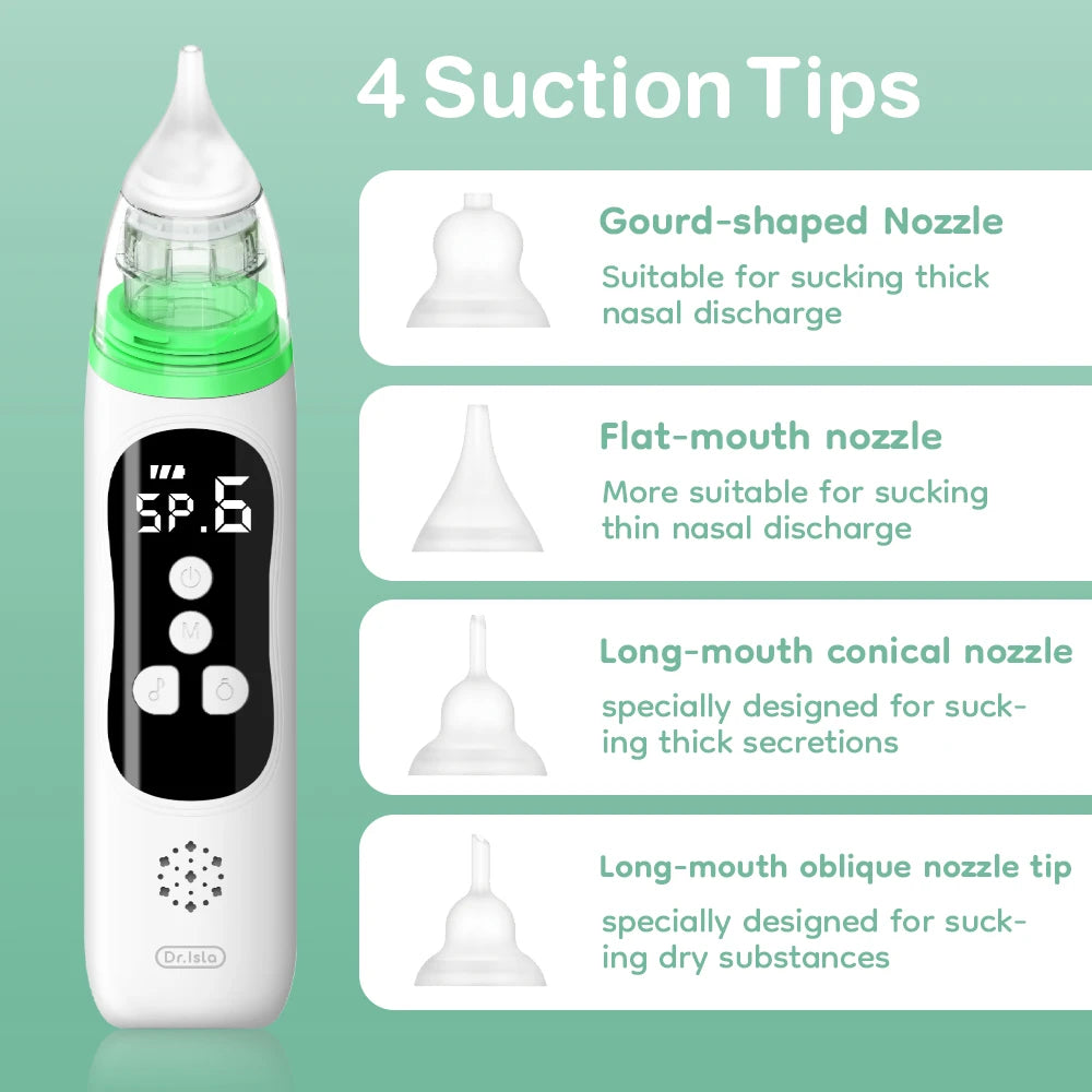 MAMIJOY Baby Nose Cleaner Electric Nasal Absorber Silent Baby Obstruction Rhinitis Cleaner Nasal Aspirator For Newborn U94＆U90