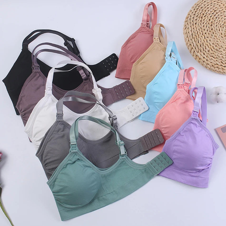 Maternity Nursing Bras Detachable Breathable Breastfeeding Pregnant Women Seamless Underwear Breast Feeding Plus Size Bralette