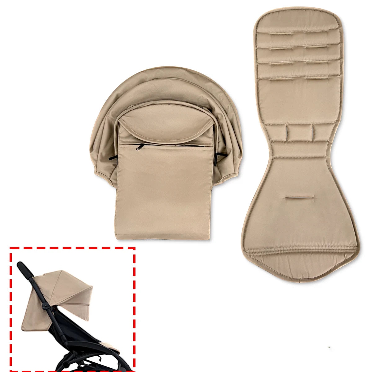 175 Degrees Stroller Hood Cushion Compatible With Babyzen YOYO2 Stroller Accessories Pram Cushion Pad Sun Shade Cushion Seat