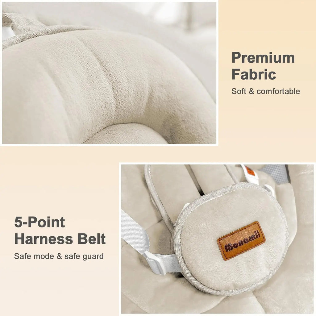 Baby Swings for Infants, Monamii Baby Swing, Infant Swing with 5 Speeds, 10 Lullabies, Electric Swing for Baby, Indoor & Outdoor