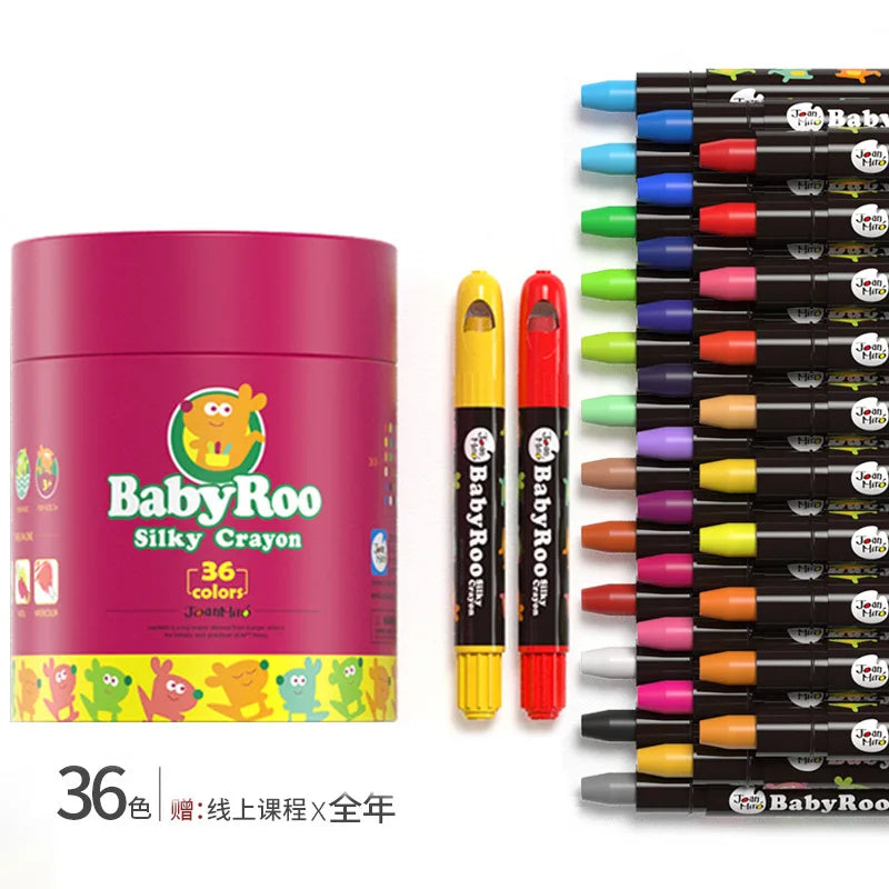 12/24/36 Colour Children's Rotating Silky Crayon Washable Pigment Set Oil Painting Stick Art Creation Tool Color Box Packaging