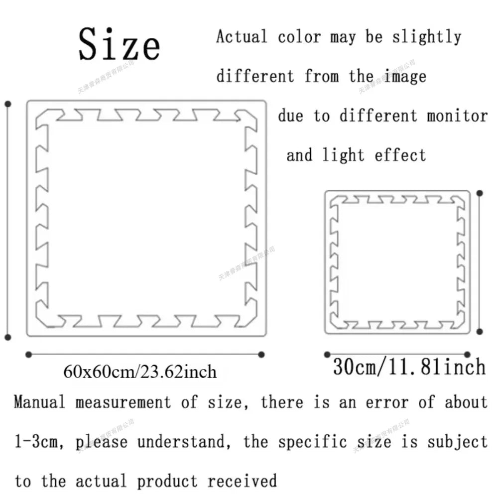 8Pcs 60x60cm Baby Play Mat Thickness 2.5cm Foam Interlocking Floor Protector Mat for Kids Nursery Soft Puzzle Mats for Children