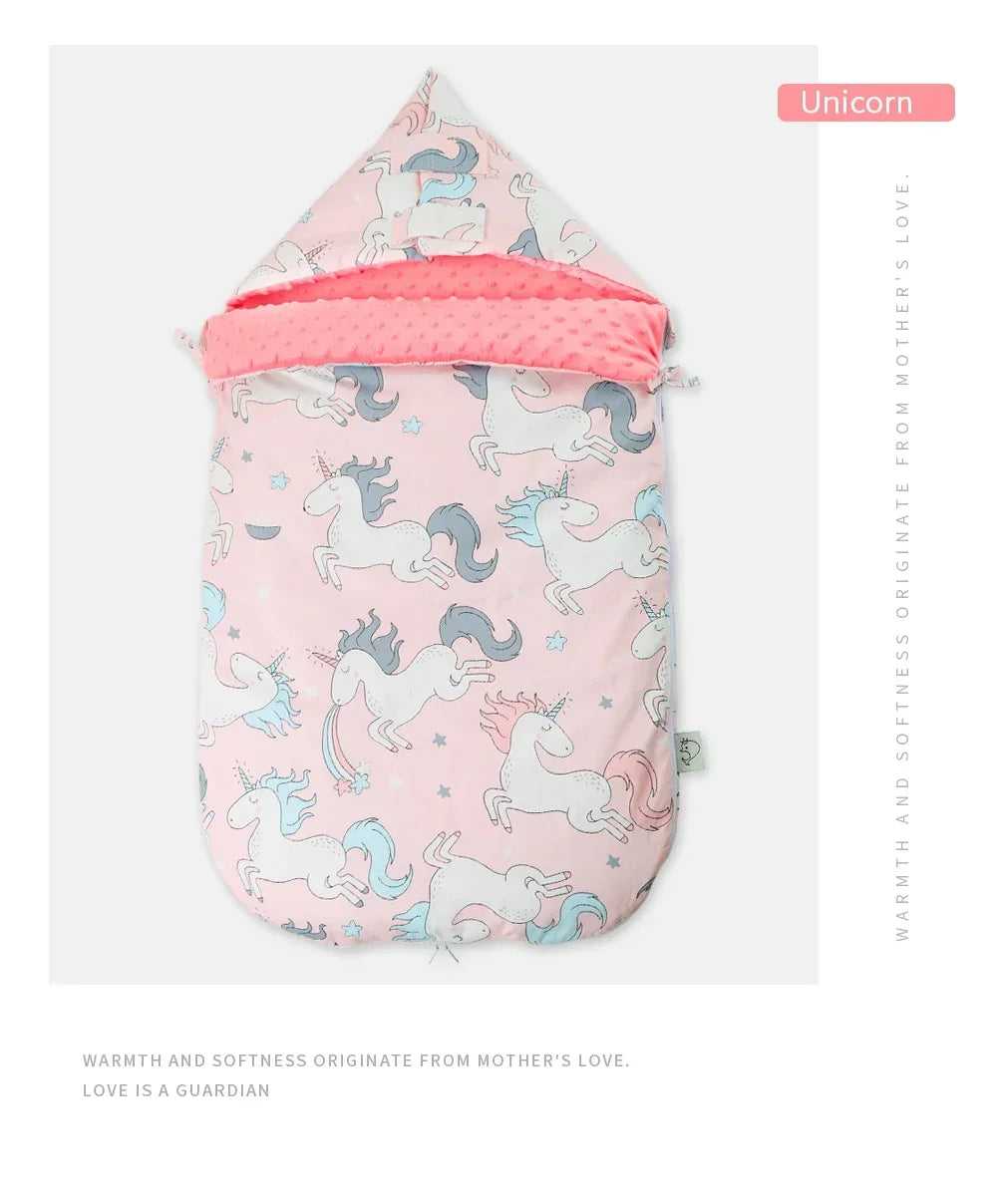 INSULAR Baby Sleeping Bags Winter Infant Thickened Bean Sleepsacks Newborn Warm Holding Quilts Kids Adjustable Wings Wrap