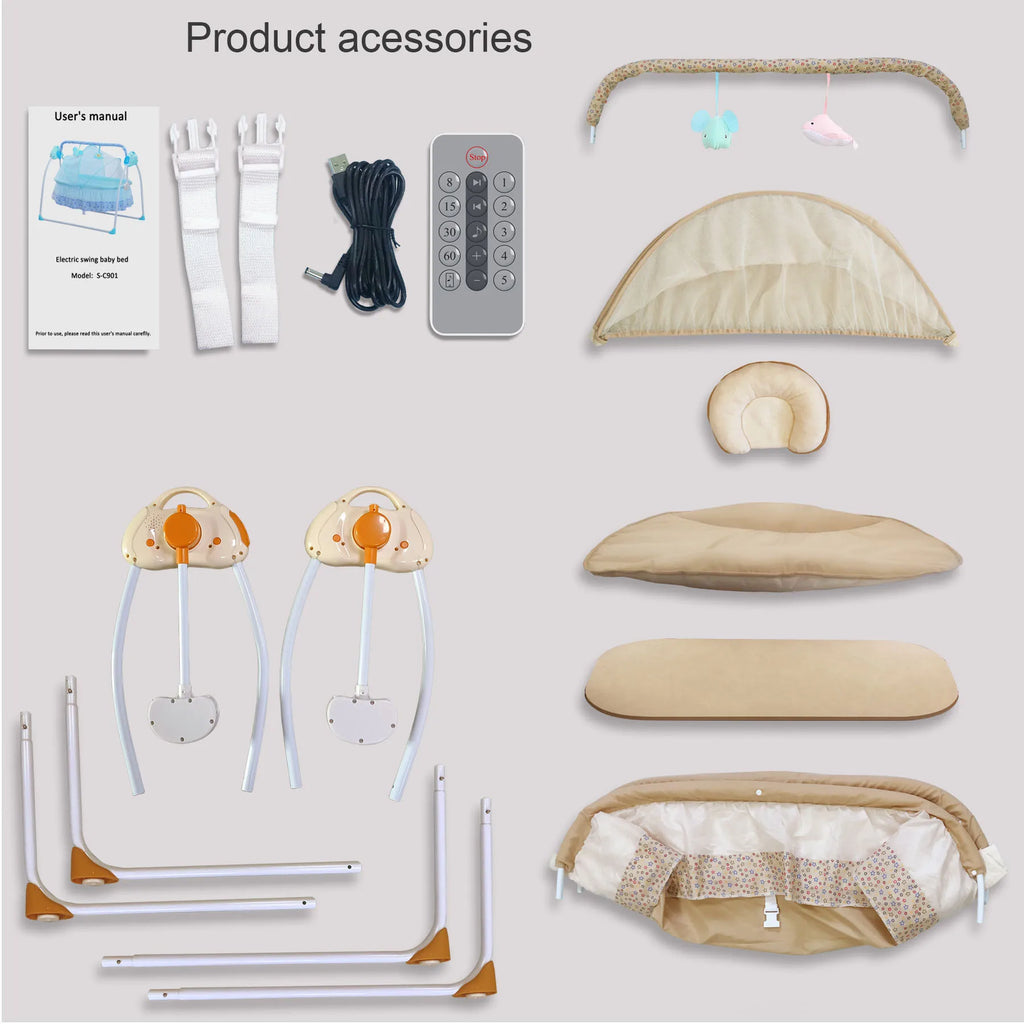 Bed Swing Sway Crib  Baby Cradle Kids Cribs Factory Production Multi Functional  Electric Baby