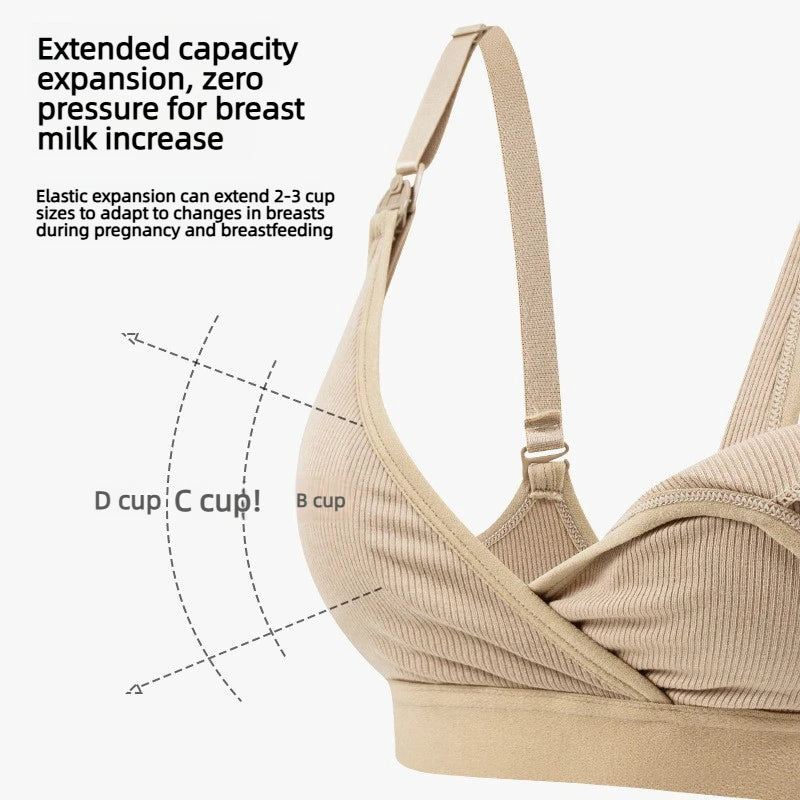 New Wireless Maternity Nursing Bras Ultra Soft Comfortable Front Open Bras with Chest Pads Pregnancy Breastfeeding