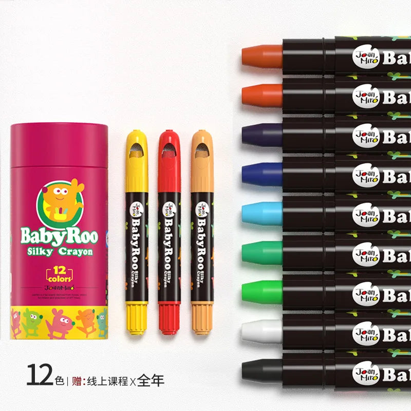 12/24/36 Colour Children's Rotating Silky Crayon Washable Pigment Set Oil Painting Stick Art Creation Tool Color Box Packaging