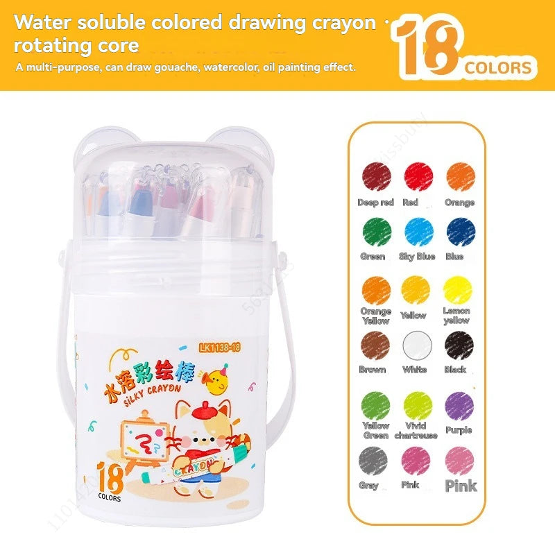 12/24/36/48 Color Silky Twistable Crayons Washable Art Supplies Multicultural Pastel Gel Crayons,Easy Grip Coloring Gift School