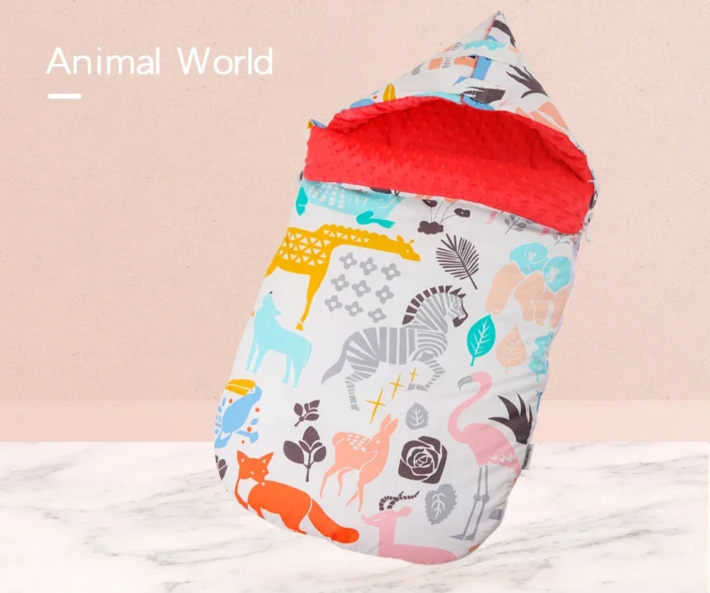 INSULAR Baby Sleeping Bags Winter Infant Thickened Bean Sleepsacks Newborn Warm Holding Quilts Kids Adjustable Wings Wrap