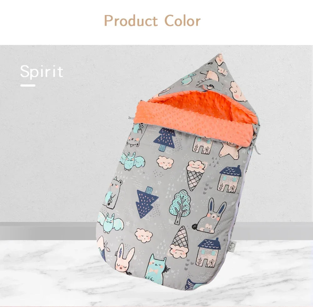 INSULAR Baby Sleeping Bags Winter Infant Thickened Bean Sleepsacks Newborn Warm Holding Quilts Kids Adjustable Wings Wrap