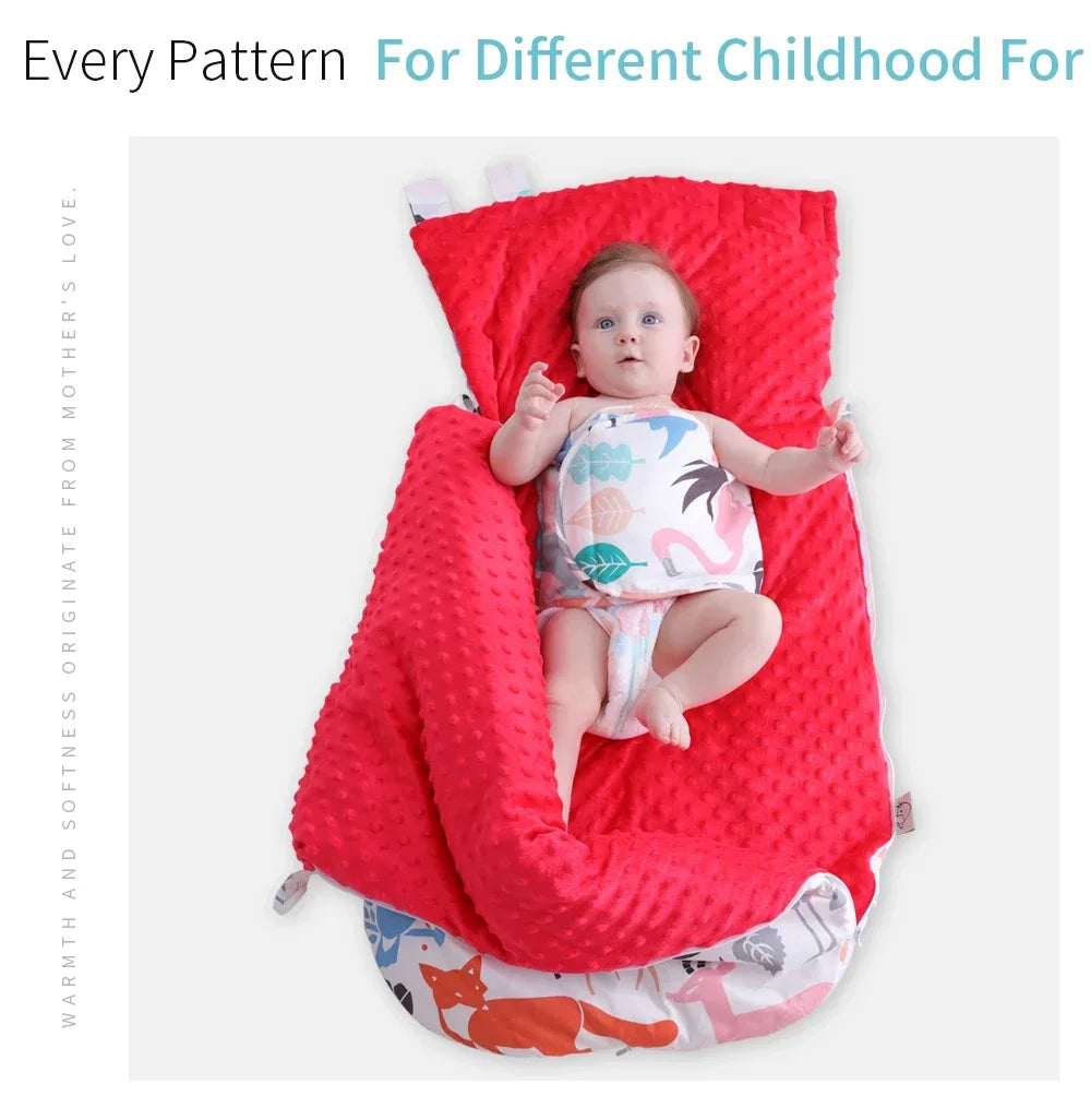 INSULAR Baby Sleeping Bags Winter Infant Thickened Bean Sleepsacks Newborn Warm Holding Quilts Kids Adjustable Wings Wrap