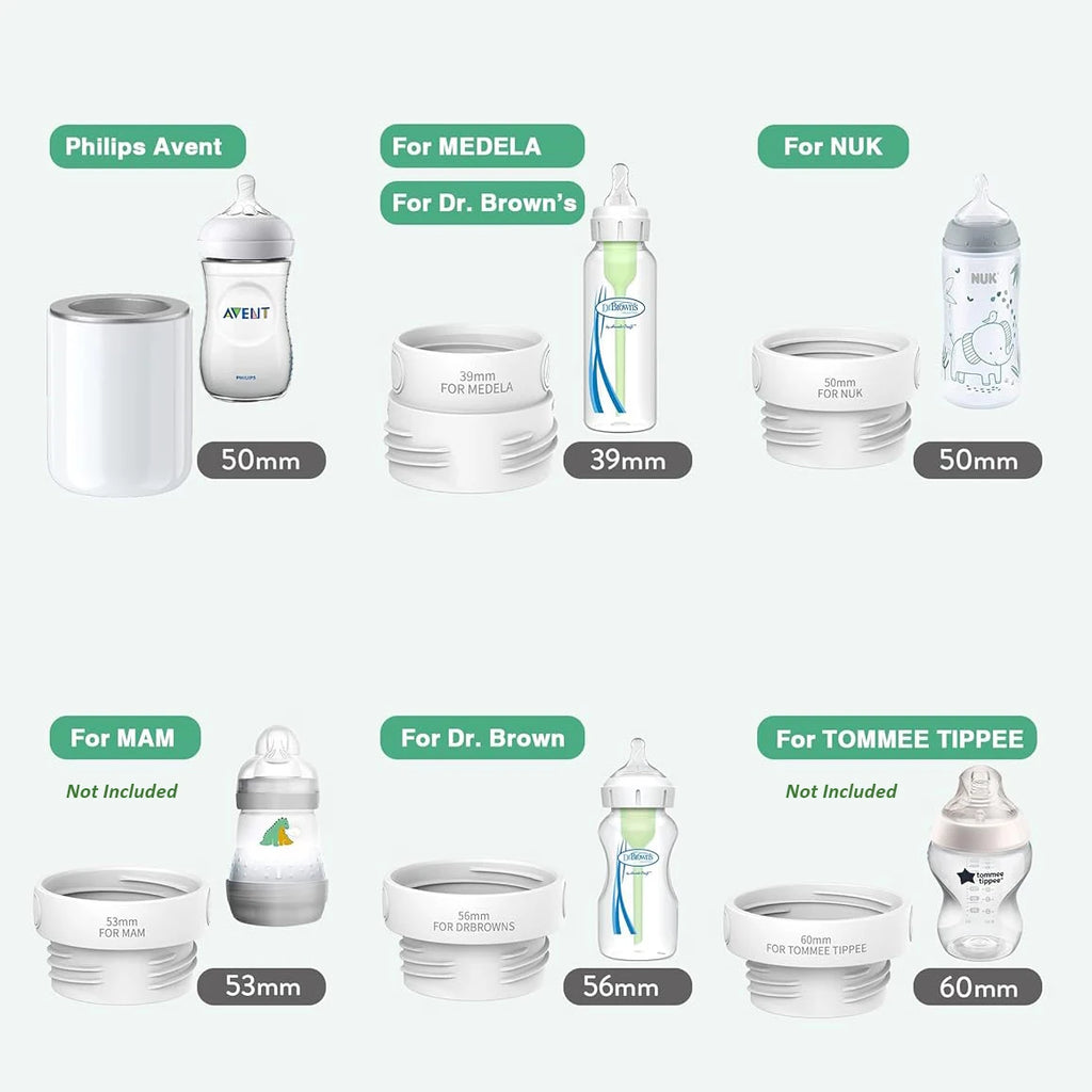BornBL N1S Portable Baby Bottle Warmer, Fast Heating Travel Milk Warmer, 8800mAh Breastmilk  Warmer On The Go with 3 Adapters