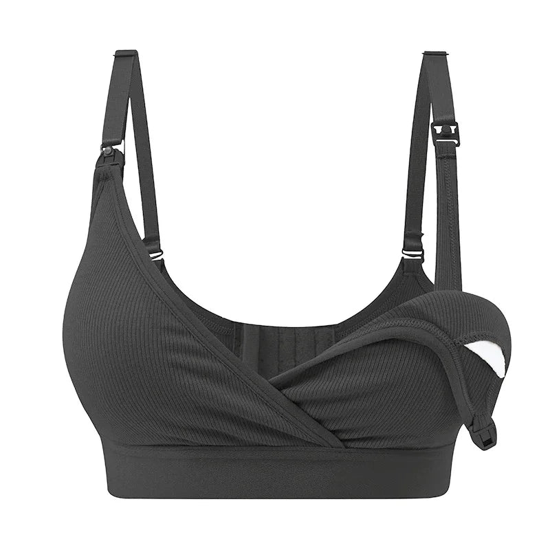 New Wireless Maternity Nursing Bras Ultra Soft Comfortable Front Open Bras with Chest Pads Pregnancy Breastfeeding