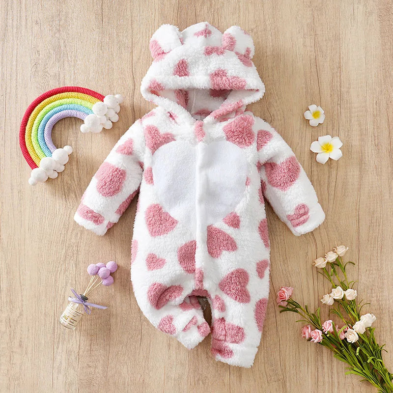 Baby cartoon happy elephant/giraffe pattern fake two casual striped long-sleeved onesies for toddlers and baby boys