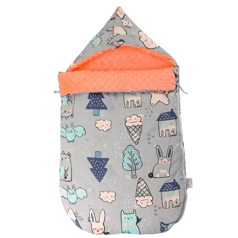 INSULAR Baby Sleeping Bags Winter Infant Thickened Bean Sleepsacks Newborn Warm Holding Quilts Kids Adjustable Wings Wrap