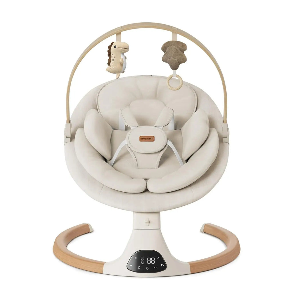 Baby Swings for Infants, Monamii Baby Swing, Infant Swing with 5 Speeds, 10 Lullabies, Electric Swing for Baby, Indoor & Outdoor