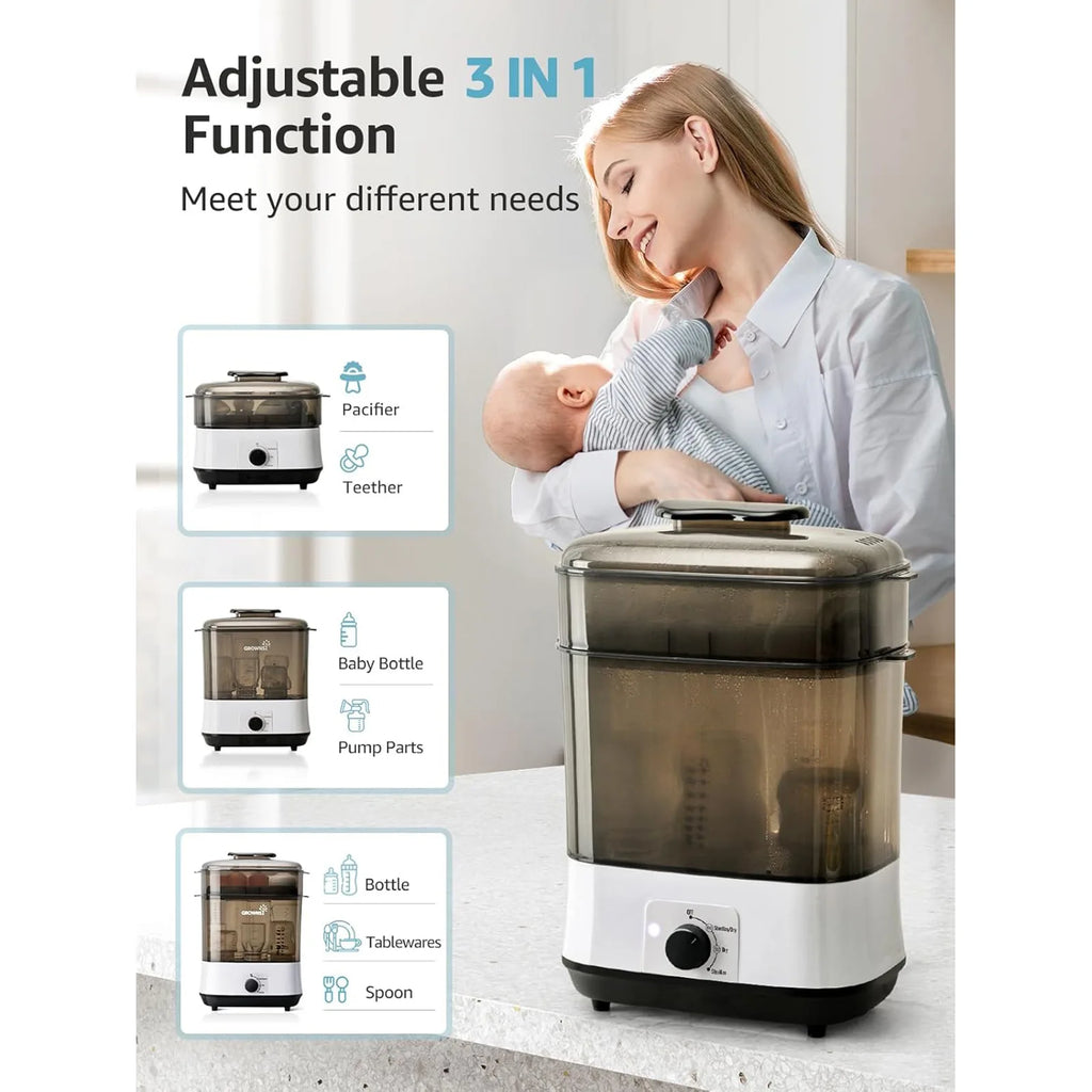 Large Capacity Baby Bottle Sterilizer And Dryer 2-in-1 Electric Steam Sterilization Machine for Infant Kids Feeding Newborn
