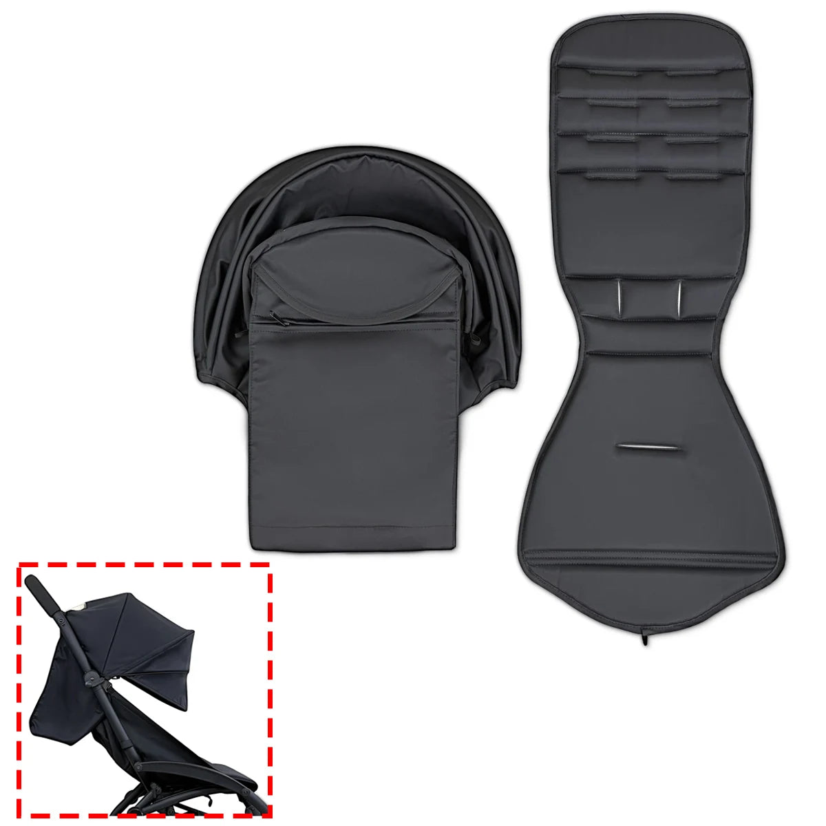 175 Degrees Stroller Hood Cushion Compatible With Babyzen YOYO2 Stroller Accessories Pram Cushion Pad Sun Shade Cushion Seat