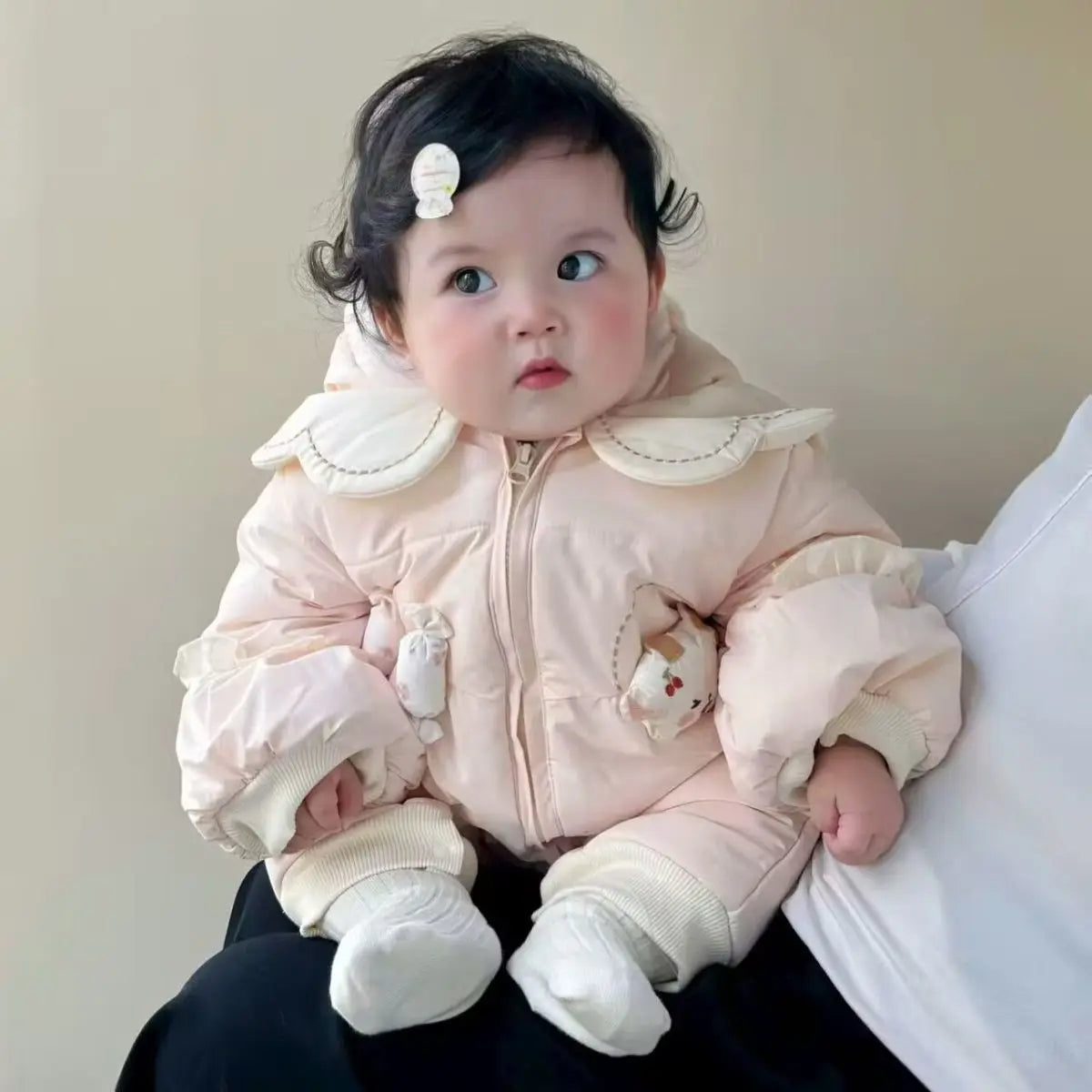 Baby Onesie 2025 Winter Fleece Thicker Going Out Clothes Keep Warm Cute Cartoon Climbing Clothes