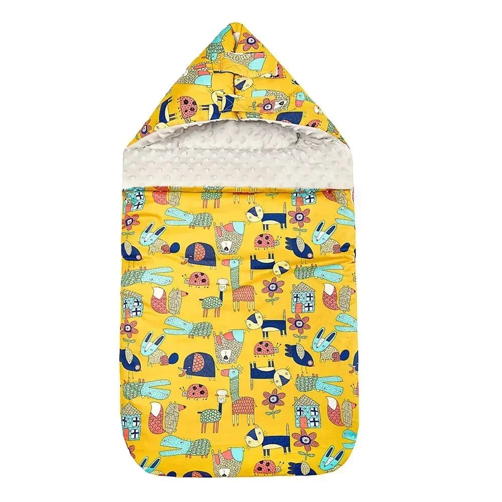 INSULAR Baby Sleeping Bags Winter Infant Thickened Bean Sleepsacks Newborn Warm Holding Quilts Kids Adjustable Wings Wrap